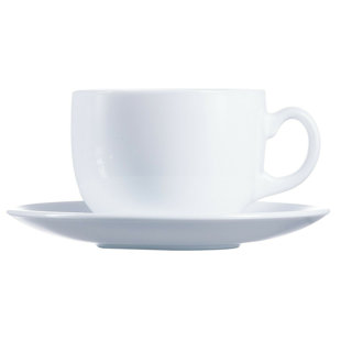 Glass Teacup and Saucer (Set of 6)