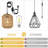 Plug In Pendant Light With LED Bulb, Rattan Hanging Lamp With 16Ft Dimmable Cord, Hand Woven Wicker Plug In Chandelier, Boho Hanging Lights Fixture With Plug In Cord For Bedroom Hallway Foyer