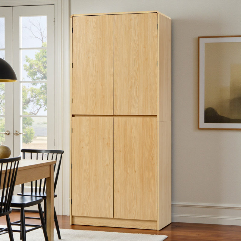 Armoire de cuisine autoportante, rangement modulaire, tablettes réglables et tiroir caché, style contemporain, salle à manger et salon