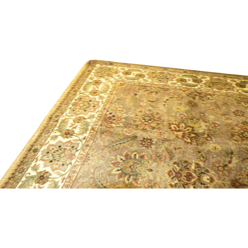 Tapis brun et ivoire de haute qualité noué à la main