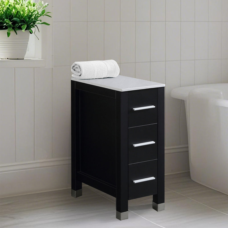 Freestanding Bathroom Cabinet, Black