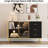 46.4" Buffet Sideboard Cabinet with Fluted Design, Glass Doors & 3 Drawers for Dining Room