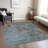 Machine Washable Indoor/Outdoor Christain ACN1362 Teal Rug-102676090