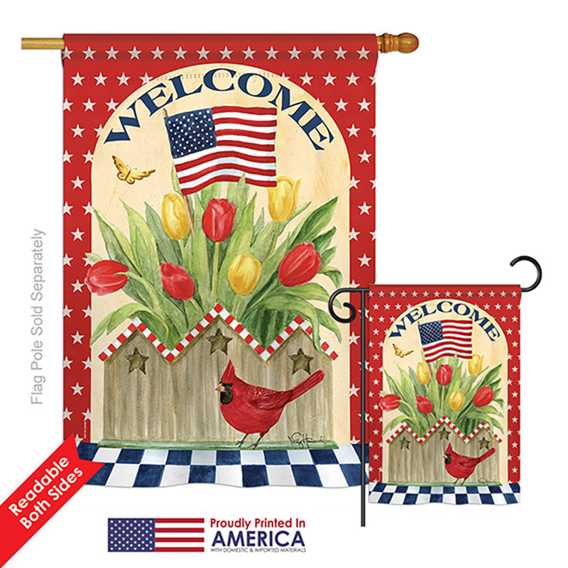 Ensemble de 2 drapeaux en polyester à impressions à 2 faces americana patriotique