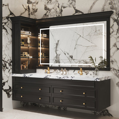 French retro luxury simple bathroom cabinet.