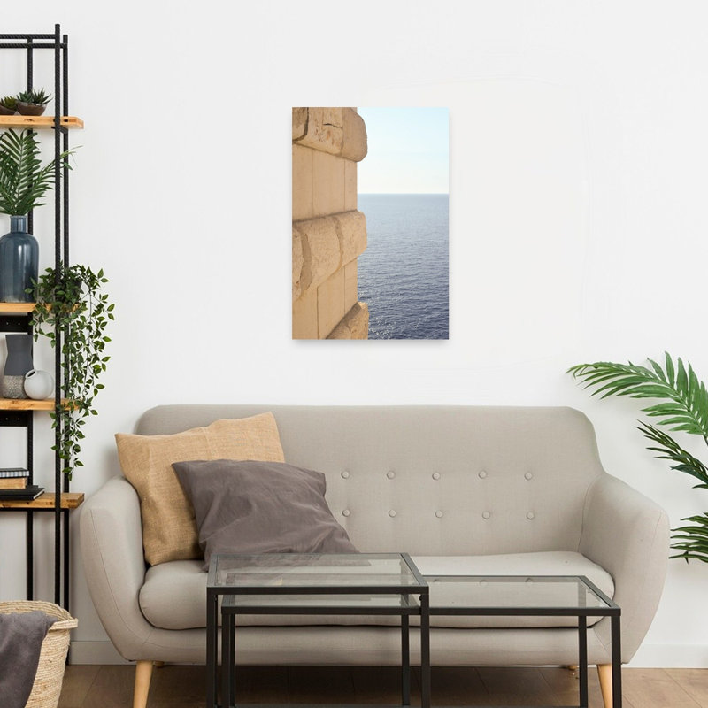 Wall Ocean View Peaceful Serene Tranquil Architecture Coastal Wall Art Print 1 Piece Wrapped Canvas Wall Art