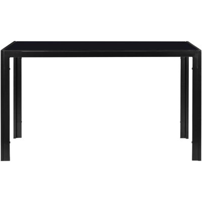 Mobilier de table moderne en verre avec structure en métal, capacité de 80 lb de fabrication de table rectangulaire à plateau en verre, 4 sièges