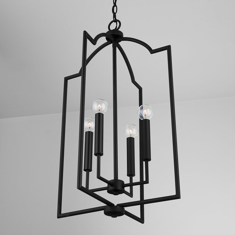 Carter 4 - Light Dimmable Geometric Chandelier, Matte Black