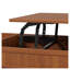 Table basse à plateau relevable avec rangement caché et tablettes ouvertes - Bureau à hauteur réglable pour le salon, brun abricot