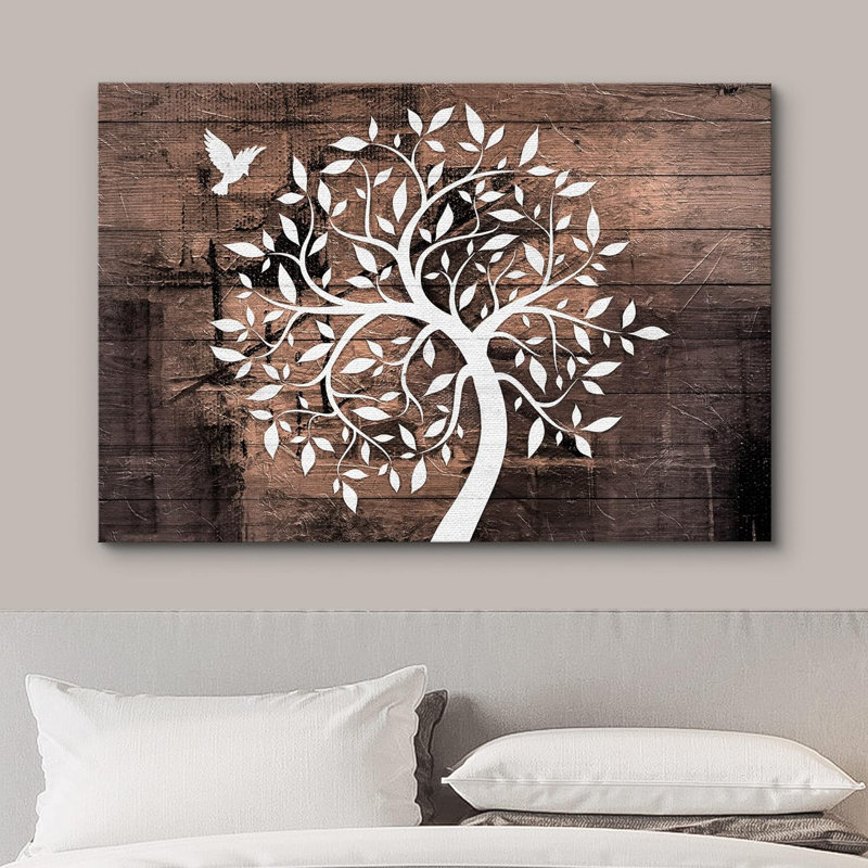Impression sur toile, effet bois, H 24 po x l 36 po x P 1,5 po, Toile tendue