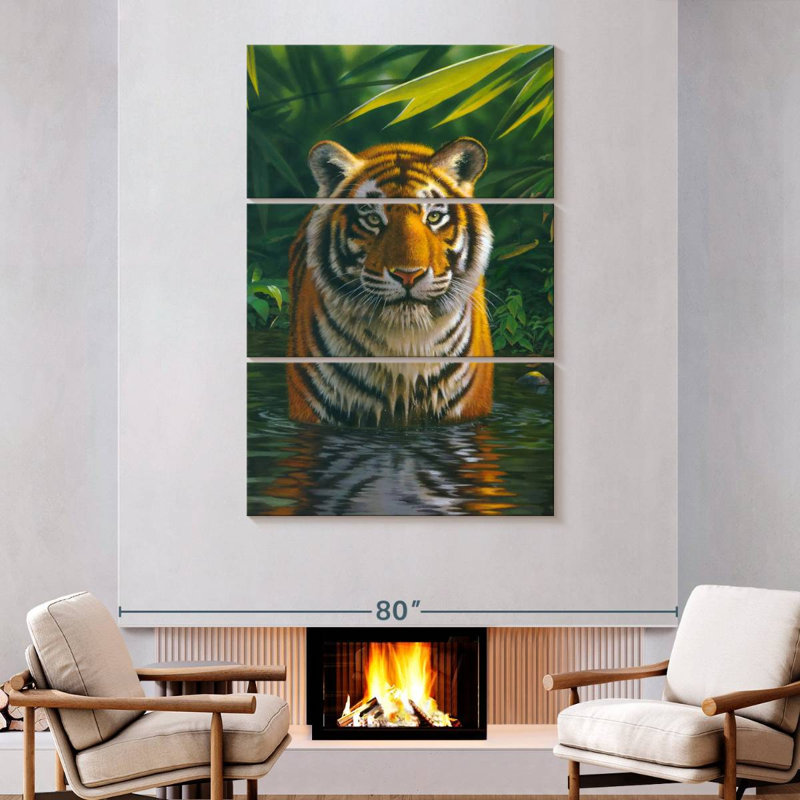 Brampt Tiger Pool, 74" H x 48" W
