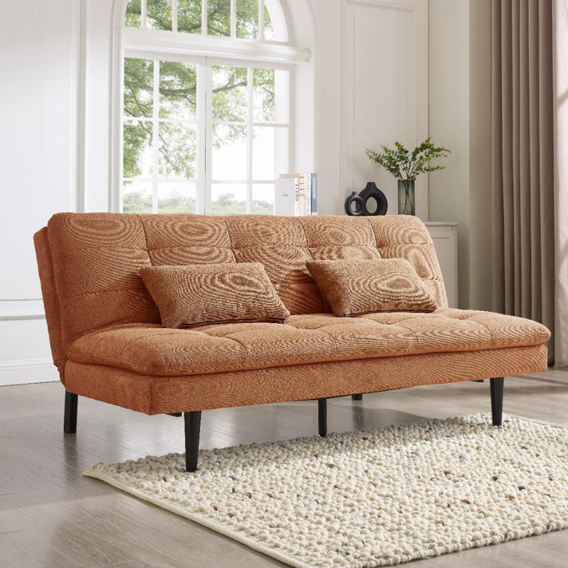 Warwick 3 Seater Linen Blend Sofa Bed, Orange