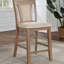 Chaises à hauteur de comptoir (de 2) - Bois naturel transitionnel de couleur beige avec assise rembourrée et solide pour la salle à manger