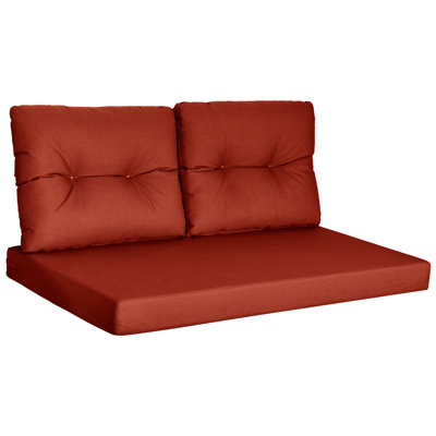 Coussin d'extérieur pour canapé-causeuse de 4 po d'épaisseur avec coussins de siège l 48 po x P 24 po