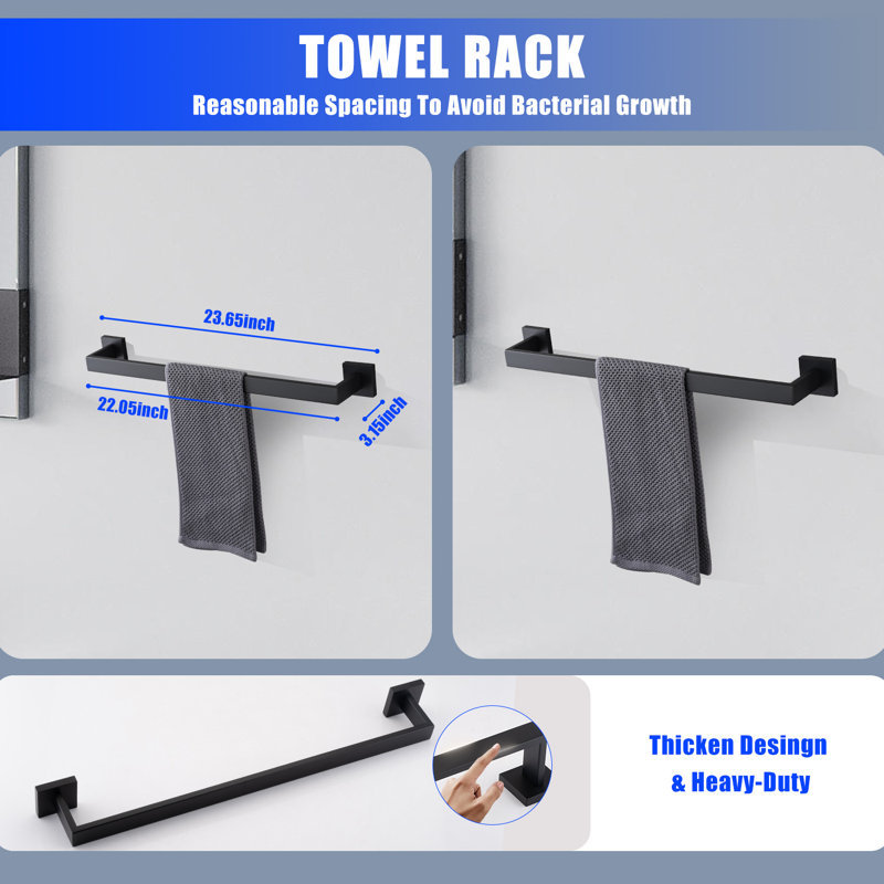 10 - Piece Bathroom Hardware Set, Matte Black