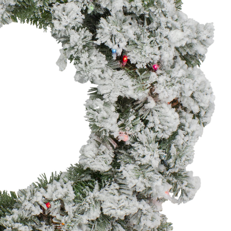 Couronne de Noël artificielle pré-éclairée en pin, Multi