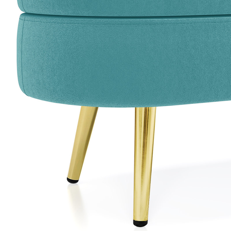 Banc de rangement rembourré en flanelle, Vert