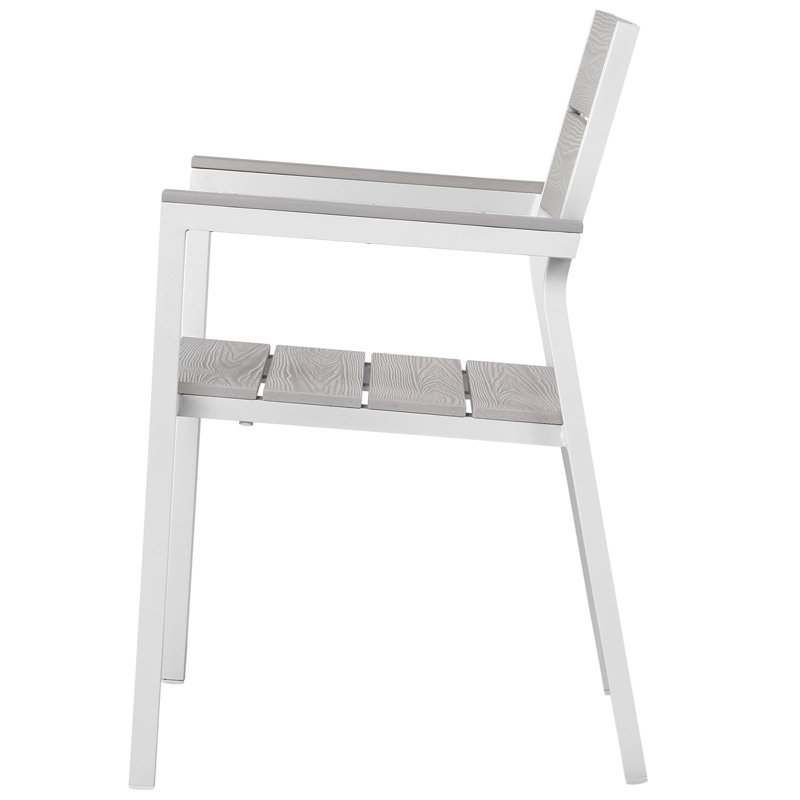  Ensemble de salle à manger rectangulaire pour 6 personnes, H 29,5 po x l 35,5 po x L 63 po, Gris clair / Blanc