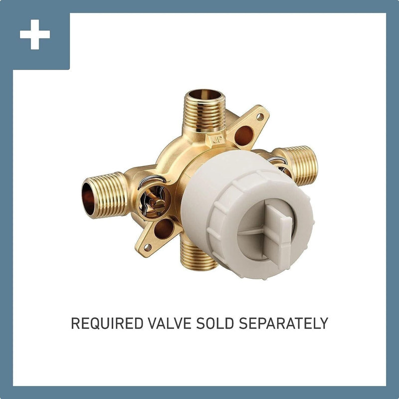 Ensemble de garniture de douche à 1 poignée M-CORE 3-Series Moen, valve requise, Noir mat