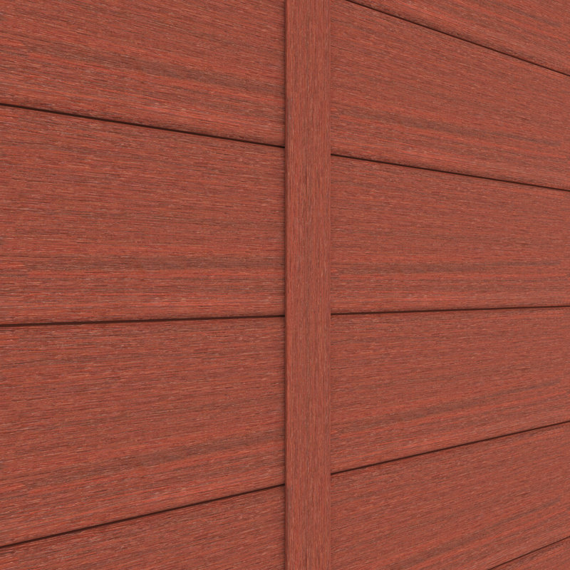 Revêtement en composite à grain droit blanc neige arctique 5,59 po x 96 po, Rouge suédois