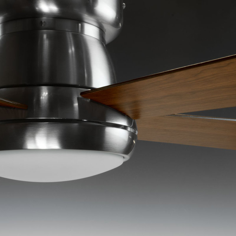 Vox 52'' Ceiling Fan with LED Lights, Chrome with Brown Blades