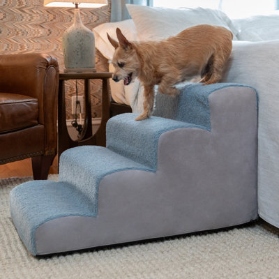 Dubb 4-Step Dog Stairs for Small & Medium Dogs – Soft Foam Pet Steps for Beds & Furniture