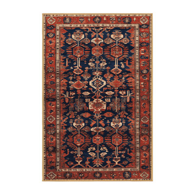 Machine Washable Persian Brown Area Rug