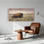 Tableau sur toile représentant un bison brun couché dans une plaine herbeuse-397736079
