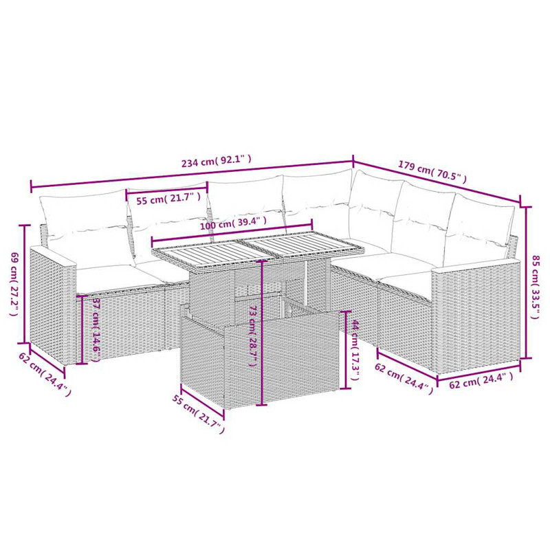 Vidaxl Garden Sofa Set