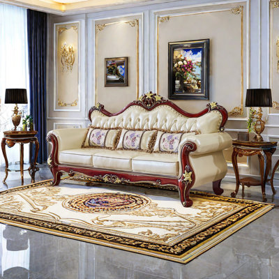 86.6'' Leather Sofa