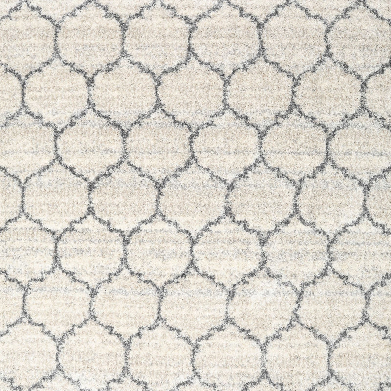 Tapis contemporain ivoire, Carré 7 pi x 7 pi
