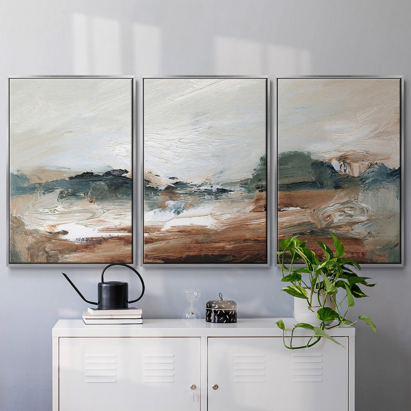 Lingering Light III - Multi Piece Framed Canvas, 24" H x 48" W x 2" D, Silver