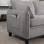 Canapé modulaire en chenille gris de 109 pouces, canapé en L en forme de L avec repose-pieds de rangement pour la flexibilité du salon-128896499