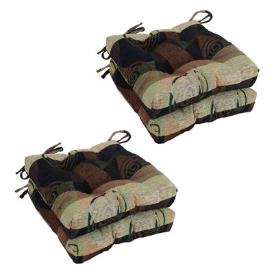 Coussins de chaise carrée en jacquard capitonné de 16 pouces