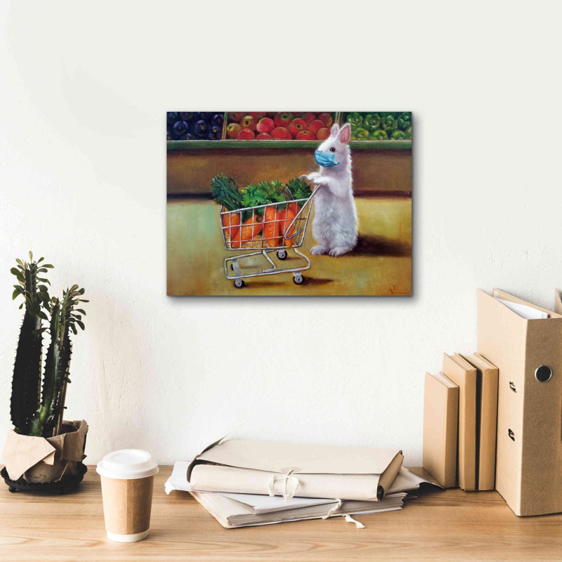 «Quarantine commercial» par Lucia Heffernan, art mural sur toile, H 12 po x l 16 po x P 0,75 po