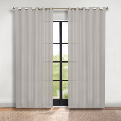 Millendon Energy Saving Modern Polyester Grommet Room Darkening Curtain Pair