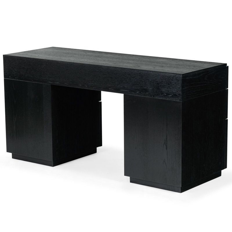 Zeus Manufactured Wood Writing Desk, Black