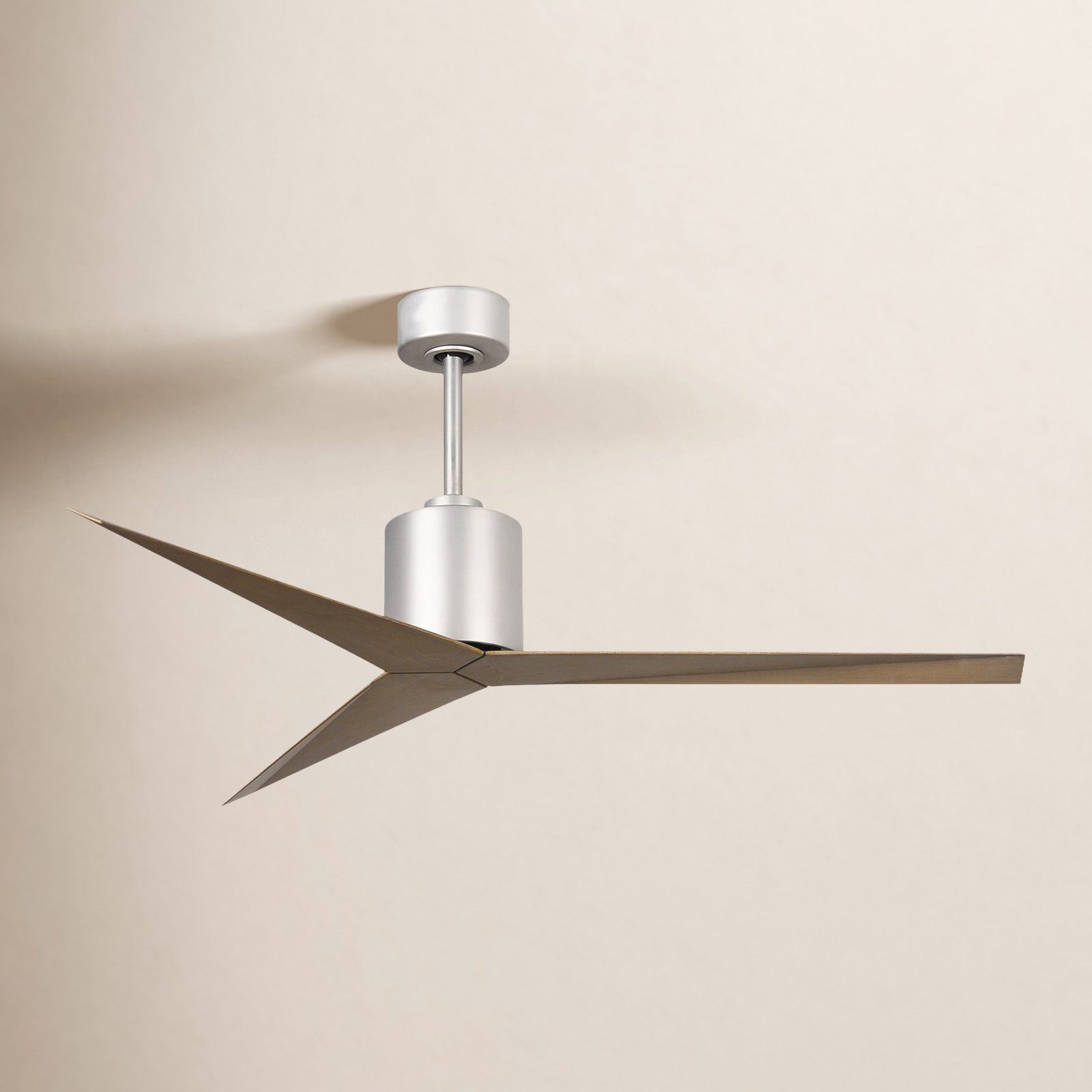 56'' 3 Blade Ceiling Fan, Brushed Nickel, Gray Ash Tone