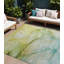 Tapis intérieur lavable abstrait antidérapant 8 pi x 10 pi vert