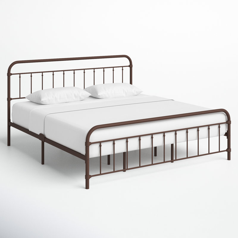 Chuckanut Metal Platform Bed, King, Brown