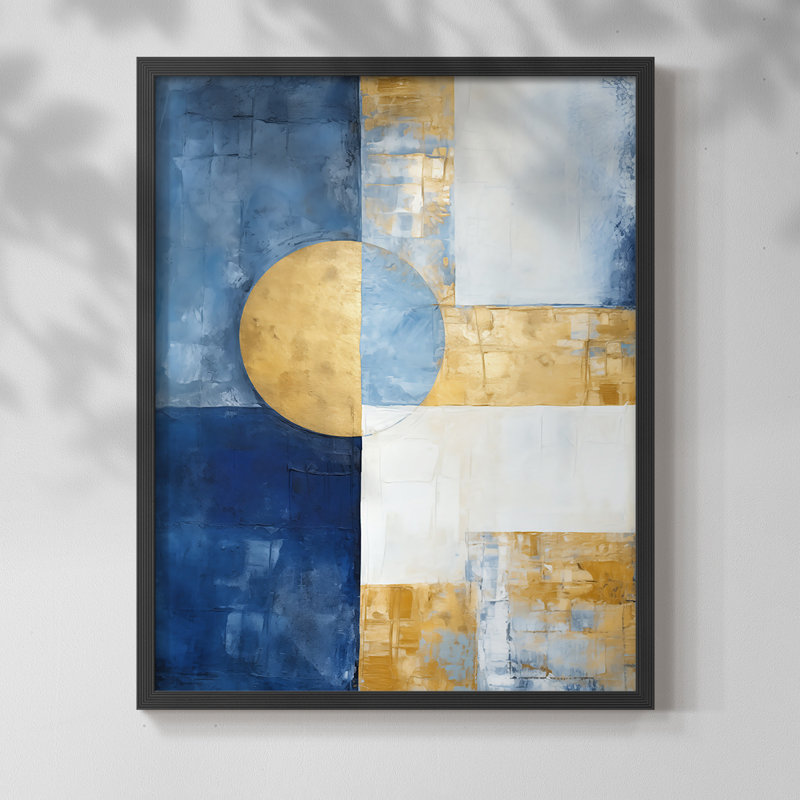 Série ABSTRACT Dxxv - reproduction encadrée de qualité supérieure - prête à être accrochée - aucun clou requis, Noir