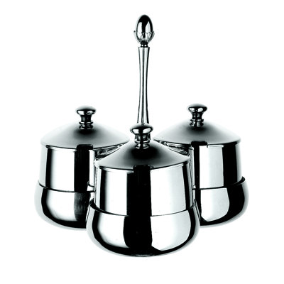 Palace Café Au Lait Set with Lids - 6 Pieces - Stainless Steel