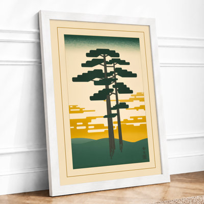 Solitary Pine Japandi - Framed Print