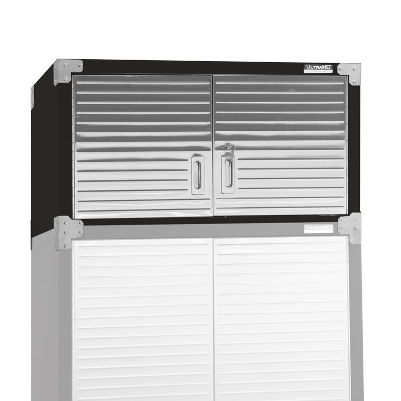 Seville Classics UltraHD Double Door Stacking Top Cabinet, 36" W x 18" D x 18.5" H, Graphite, 1 Piece