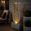 Grande fontaine murale en pierre avec lumières chaudes, fontaine de jardin en résine 47,24 "