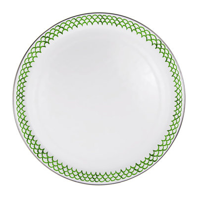 Green Scallop Large Platter