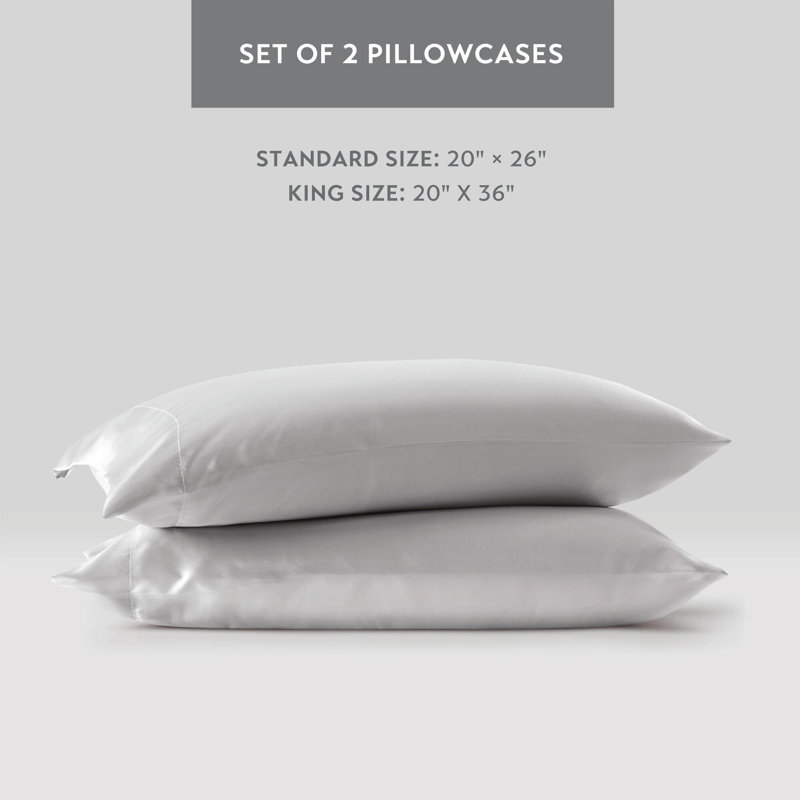 Light Gray Satin Standard Pillowcase Set
