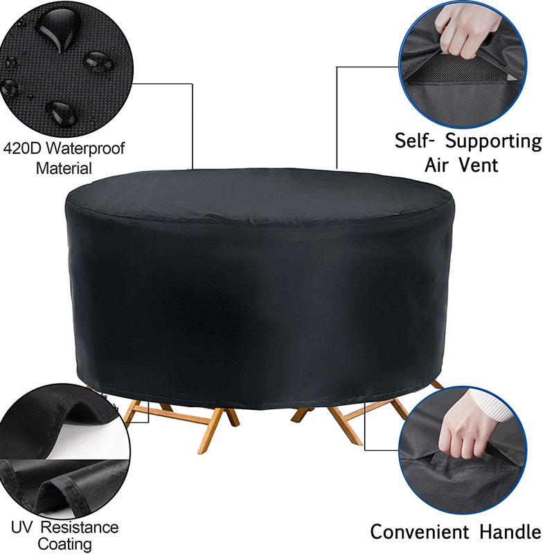 Outdoor Patio Table Cover, 27" H x 84" W x 84" D