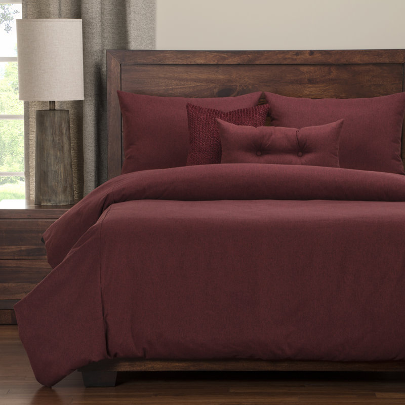 Camelhair Traditional Polyester Duvet Cover, California King, Crimson