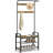 Coat Rack, Hall Tree With Shoe Bench For Entryway, Entryway Bench With Coat Rack, 4-In-1, With 9 Removable Hooks, A Hanging Rod, 13.3 X 28.3 X 72.1 Inches, Honey Brown And Black UHSR040B05